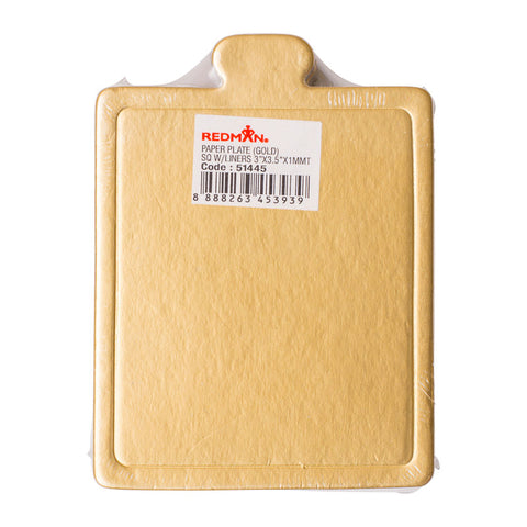 PAPER PLATE (GOLD MATTE) 9X7.6CM 25PC (#51445)