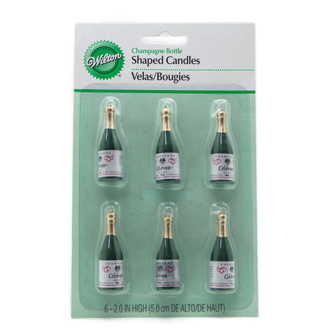 CHAMPAGNE BOTTLES CANDLE 6PCS 2811-163 (#51894)