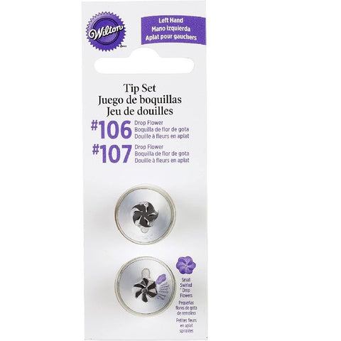 PIPING TIP DROP FLOWER SET (LEFT-HANDED) 2PCS (#52033)