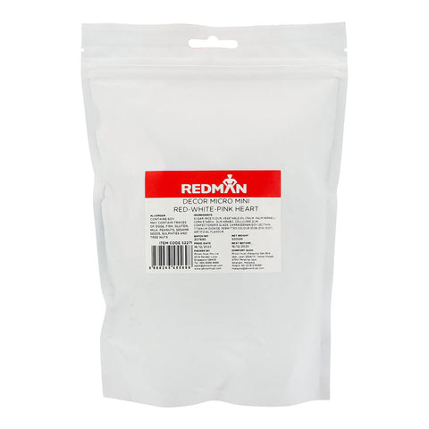 MICRO MINI RED WHITE AND PINK HEART DECOR 500G (#52271)