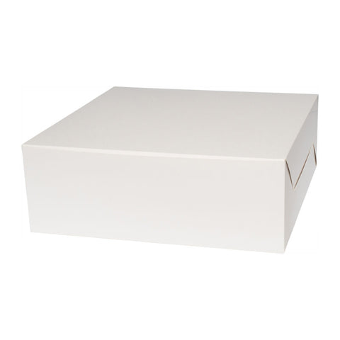 CAKE BOX PLAIN WHITE 14X14X5" 2PCS (#52294)