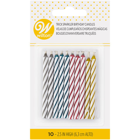 ASSORTED COLOR TRICK CANDLE 2.5" 10PCS 2811-220 (#52713)