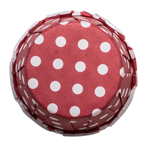 SOUFFLE BAKING CASE POLKA DOT RED 38X28MM 100PCS (#53317)