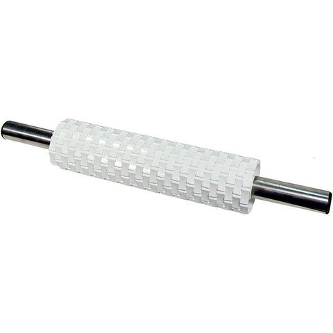 10 INCH BASKETWEAVE ROLLING PIN W HANDLE (#53790)