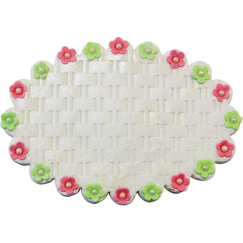 10 INCH BASKETWEAVE ROLLING PIN W HANDLE (#53790)