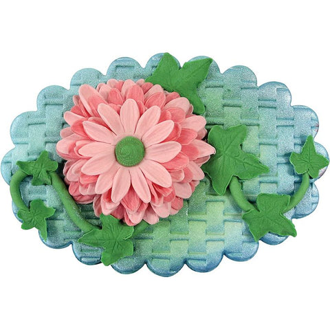 10 INCH BASKETWEAVE ROLLING PIN W HANDLE (#53790)