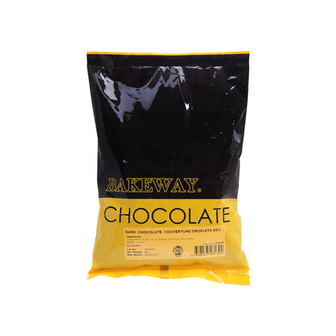 DARK CHOCOLATE COUVERTURE DROPLETS 60% 1KG (#53849)