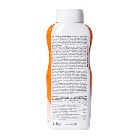 RASPBERRY TOPPING SAUCE 1KG (#53870)