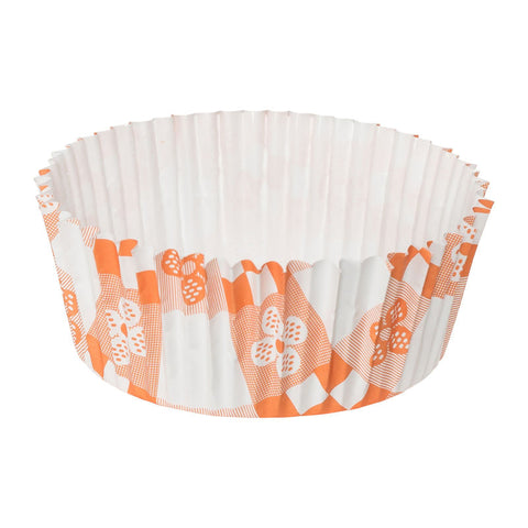 BAKING CASES PET ORANGE CHECKS 78X34MM 200PCS (#53911)