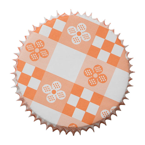 BAKING CASES PET ORANGE CHECKS 78X34MM 200PCS (#53911)