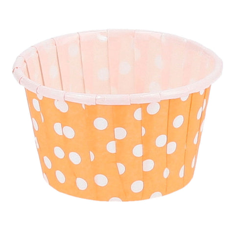 SOUFFLE BAKING CASE POLKA DOT ORANGE 44X35MM 100PCS (#53917)