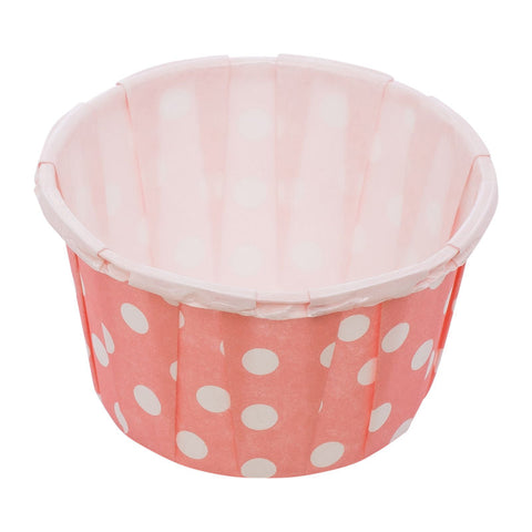 SOUFFLE BAKING CASE POLKA DOT PINK 38X28MM 100PCS (#53925)