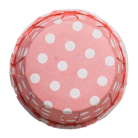 SOUFFLE BAKING CASE POLKA DOT PINK 38X28MM 100PCS (#53925)