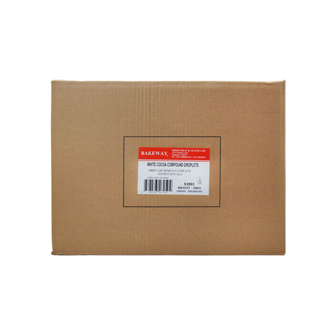 WHITE COCOA COMPOUND DROPLETS 20KG (#53993)