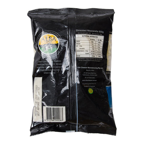 MOZZARELLA SHREDDED CHEESE 500G (#54390)