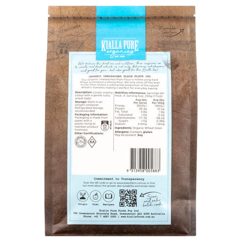 ORGANIC UNBLEACHED PLAIN FLOUR 1KG (#55048)