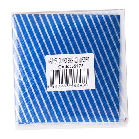 STRIPE CHOCOLATE FOIL WRAPPER RANDOM COLOUR 9X9CM 100SHT (#55173)