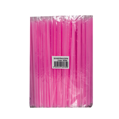 SINGLE WRAPPED STRAW 6X21CM-PINK (#55250)
