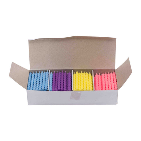 CANDLE 0.5X6CM SOLID ASSORTED COLOR 200PC (#55967)