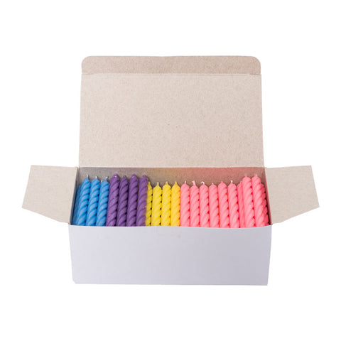CANDLE 0.8X8CM SOLID ASSORTED COLOR 144PCS (#55969)