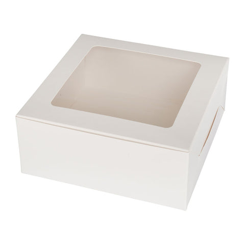 CAKE BOX PLAIN WHITE WINDOW SQUARE 7X7X3" 5PCS (#56196)