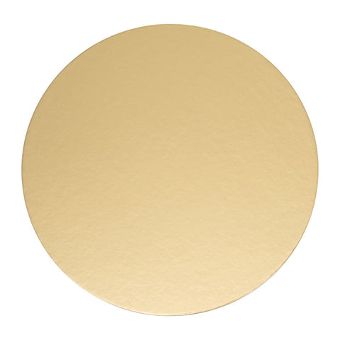 CAKEBOARD 8" ROUND/GOLD 5PCS (#56343)