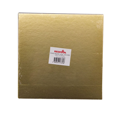 CAKEBOARD 8" SQUARE/GOLD 5PCS (#56348)