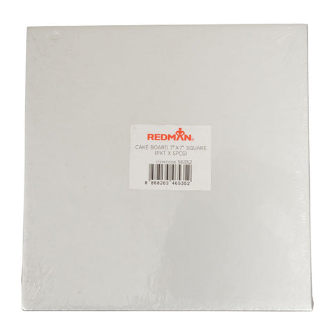 CAKEBOARD 7" SQUARE/SILVER 5PCS (#56352)