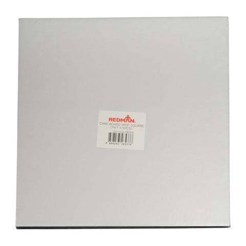 CAKEBOARD 9" SQUARE/SILVER 5PCS (#56354)