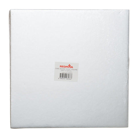 CAKEBOARD 10" SQUARE/SILVER 5PCS (#56355)