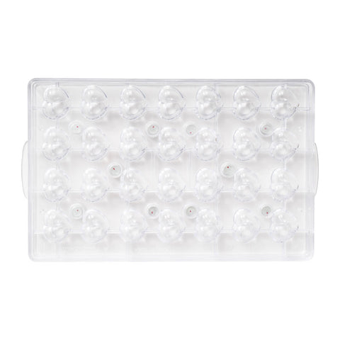 CHOCOLATE 3D HEART MOULD BALL 28PCS 31X27XH21MM (#56667)