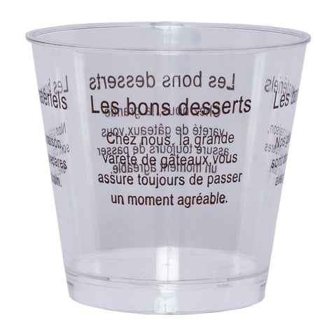 CUP DESSERT BROWN WORDING HX-P 25PC (#56706)