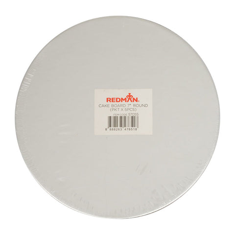 CAKEBOARD 7" ROUND SILVER 5PCS (#57055)