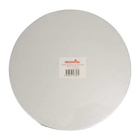 CAKEBOARD 9" ROUND SILVER 5PCS (#57057)