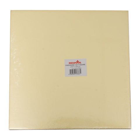 CAKE BOARD 11" SQUARE GOLD 5PCS (#57063)