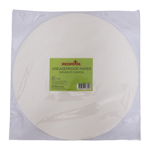 GREASEPROOF PAPER ROUND 9" 20PC (#57445)