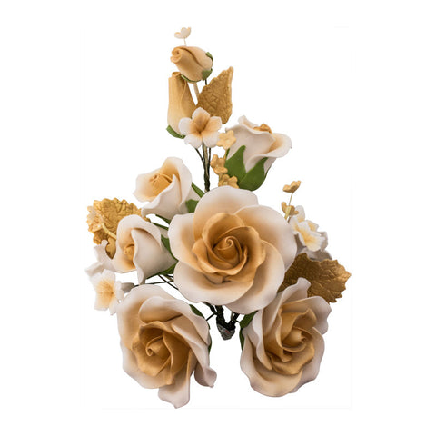 GUM PASTE FLOWER (L) ROSE GOLD 14X21CM (#57490)