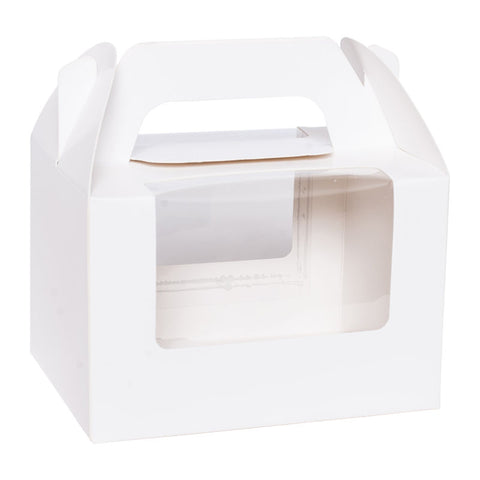 CAKE BOX WITH WINDOW & HANDLE 6X4.5X4" 5PCS (#57547)