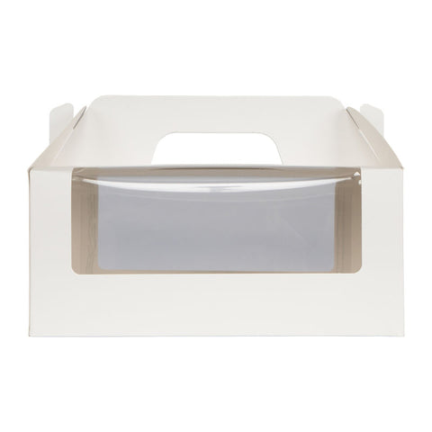 CAKE BOX PLAIN WHITE WINDOW/HANDLE 9X6X4" 5PCS (#57548)