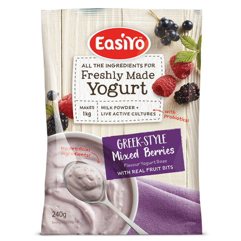 GREEK MIXED BERRIES & BITS YOGHURT POWDER 240G (#57823)