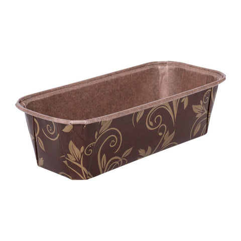 PLUM LOAF PAN MOULD BROWN/GOLD 158X55 5PC (#57935)