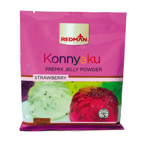KONNYAKU PREMIX JELLY POWDER STRAWBERRY 100G (#58017)