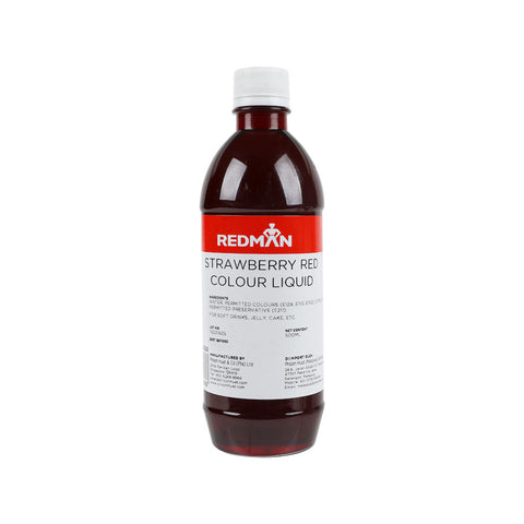 STRAWBERRY RED COLOUR LIQUID 500ML (#58322)
