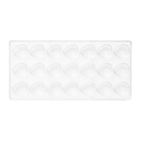 MOULD CHOCOLATE 275X135X24MM PC FANCY HRT 21 CAV (#58395)