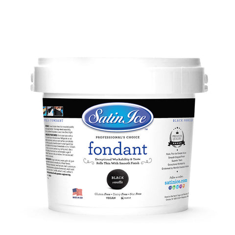 BLACK ROLLED FONDANT VANILLA 2.5KG (#58427)