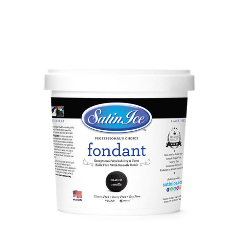BLACK ROLLED FONDANT VANILLA 1KG (#58428)