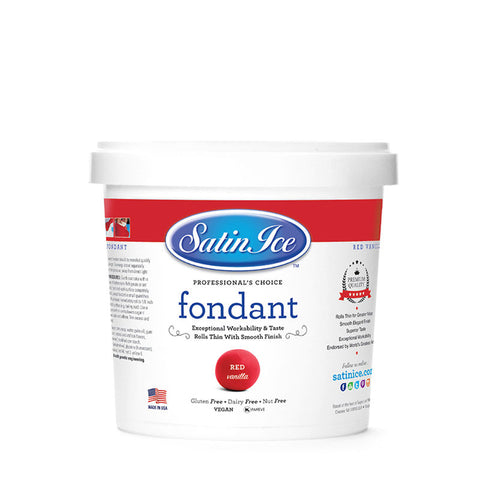 RED ROLLED FONDANT VANILLA 1KG (#58430)