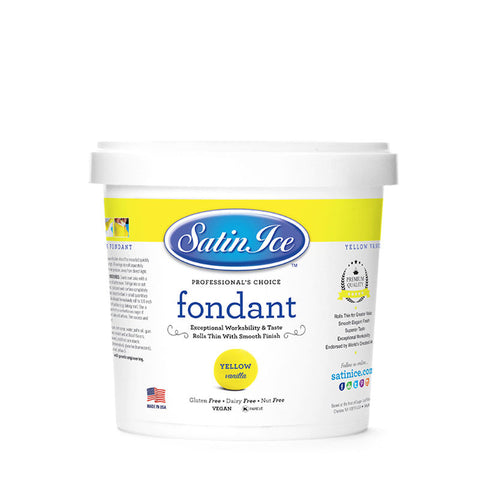 YELLOW ROLLED FONDANT VANILLA 1KG (#58436)