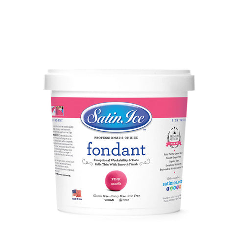 PINK ROLLED FONDANT VANILLA 1KG (#58438)