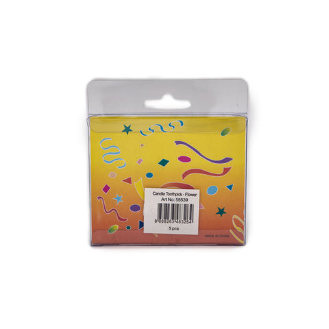 CANDLE TOOTHPICK-FLOWER 5PCS (#58539)